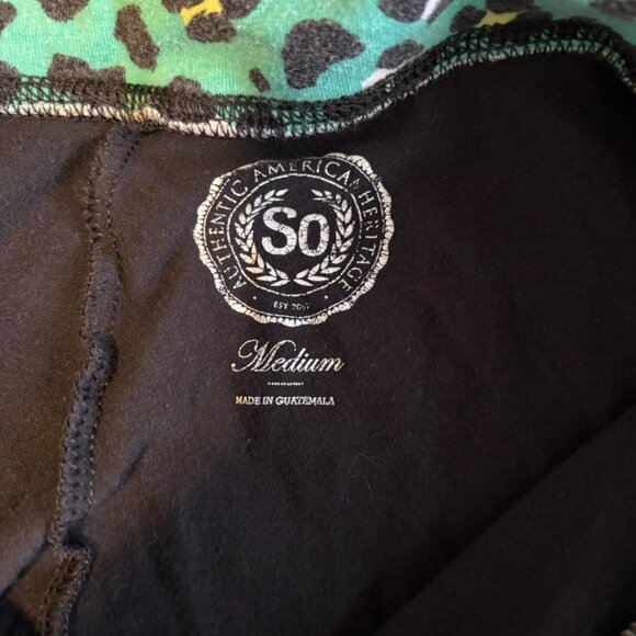 Y2K SO fold over yoga pants leopard band - Picture 2 of 4